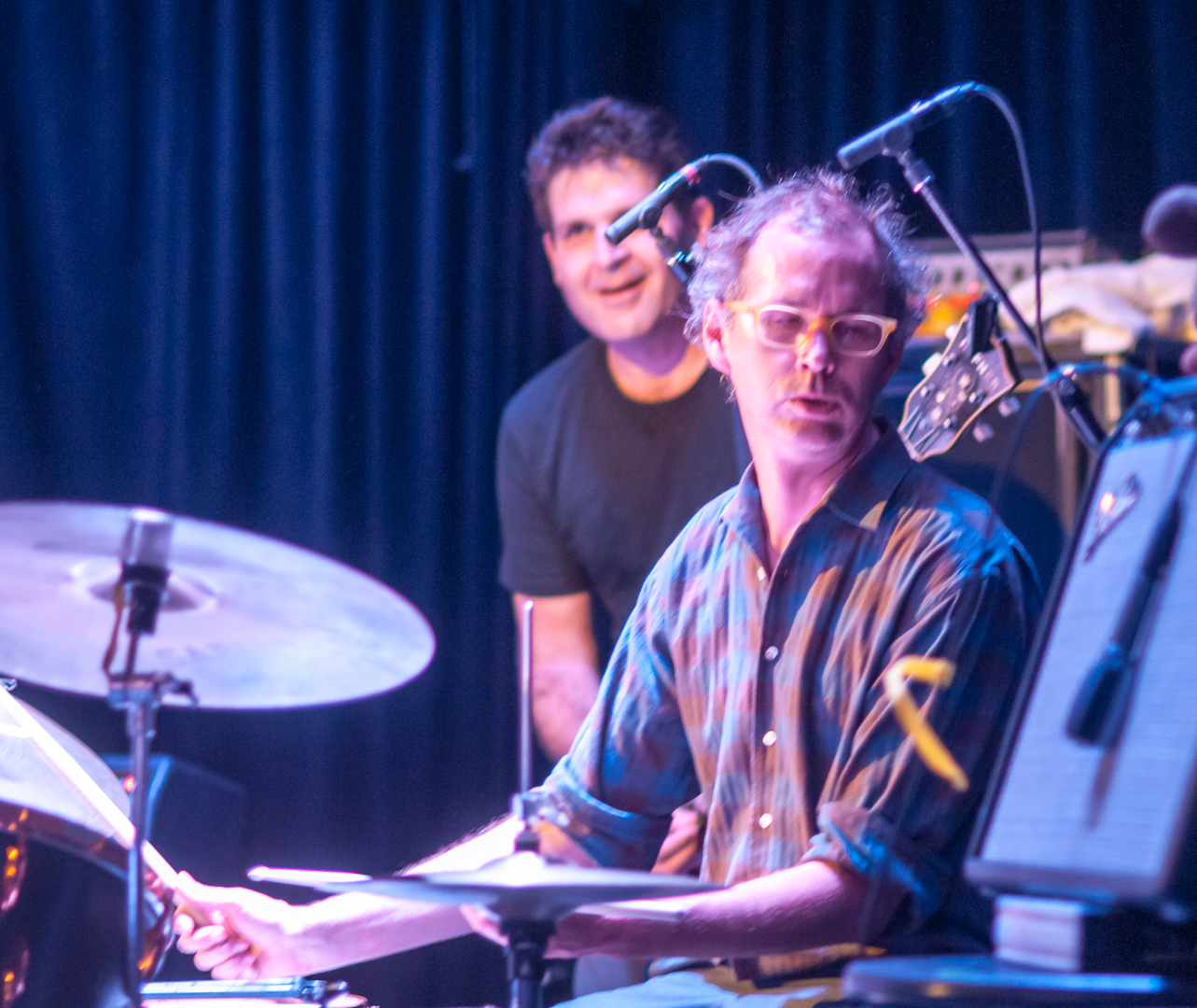 Kenny Wollesen and Tony Scherr with Bill Frisell at le Poisson Rouge