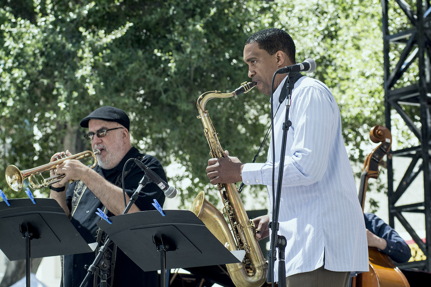 Randy Brecker, Javon Jackson at San Jose Jazz Summer Fest 2017