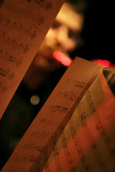 Eduardo Kohan Behind the Sheet Music with "Libertango" at L'Ecurie, Geneva, Switzerland, March 2006