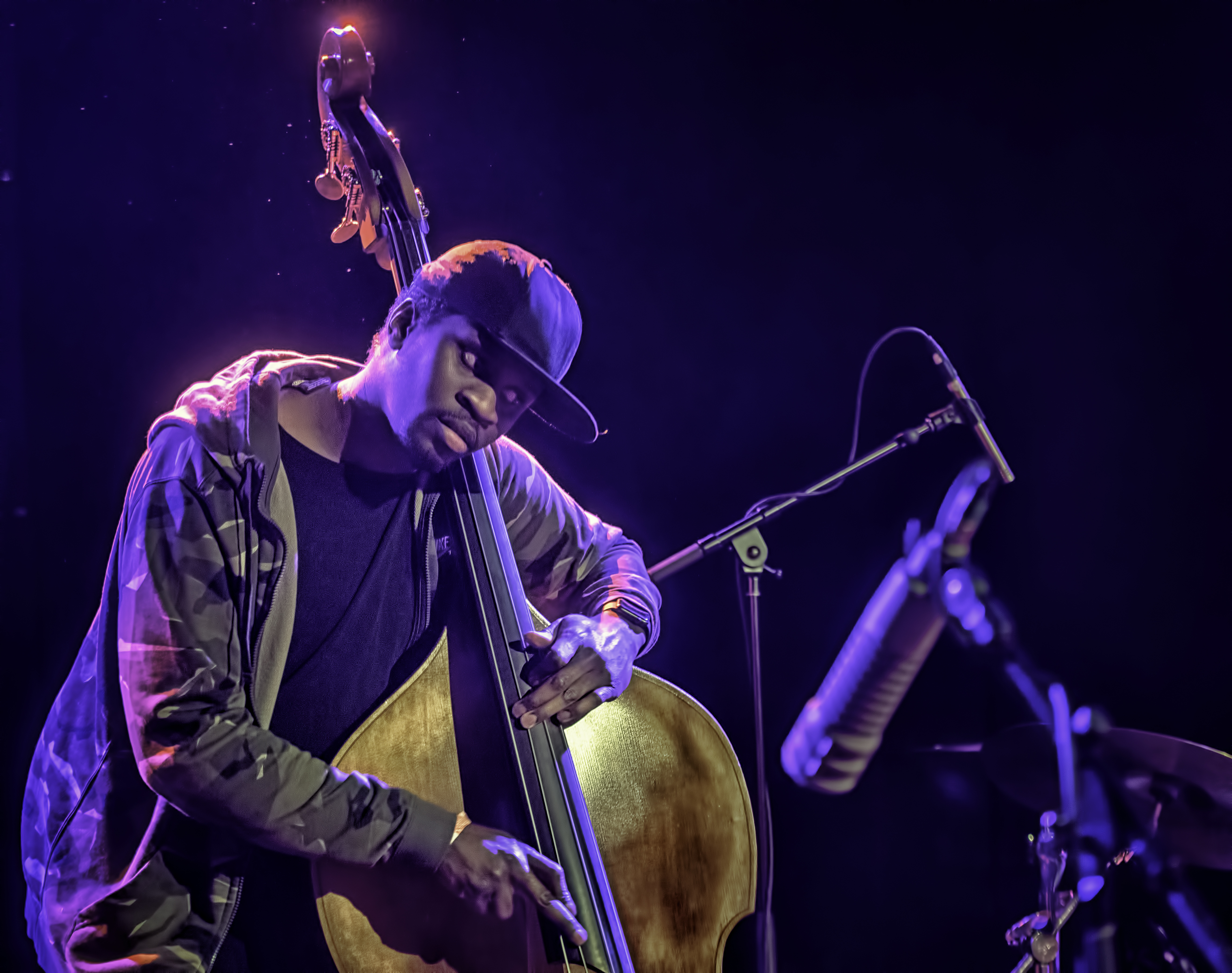 Daniel Casimir with the Nubya Garcia Quartet at the NYC Winter Jazzfest 2019