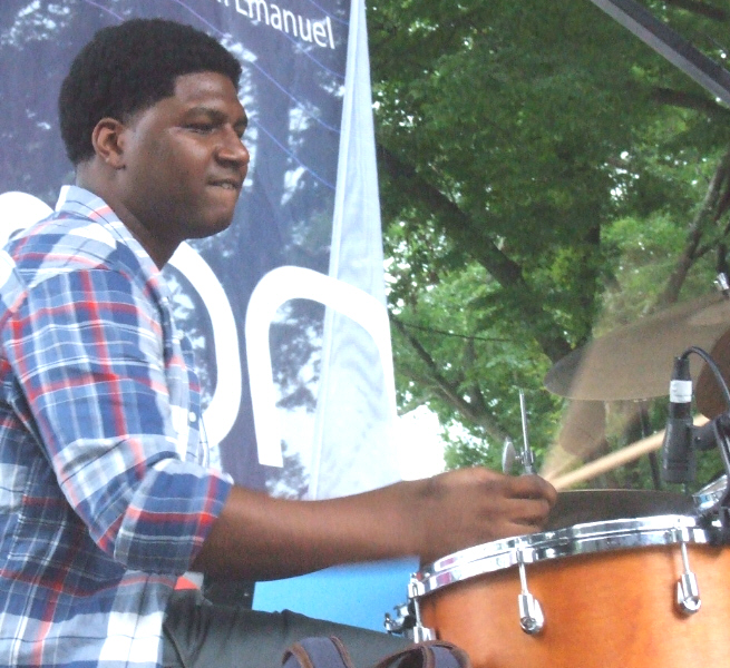 Justin Brown with Gerald Clayton Trio at 2011 Chicago Jazz Festival