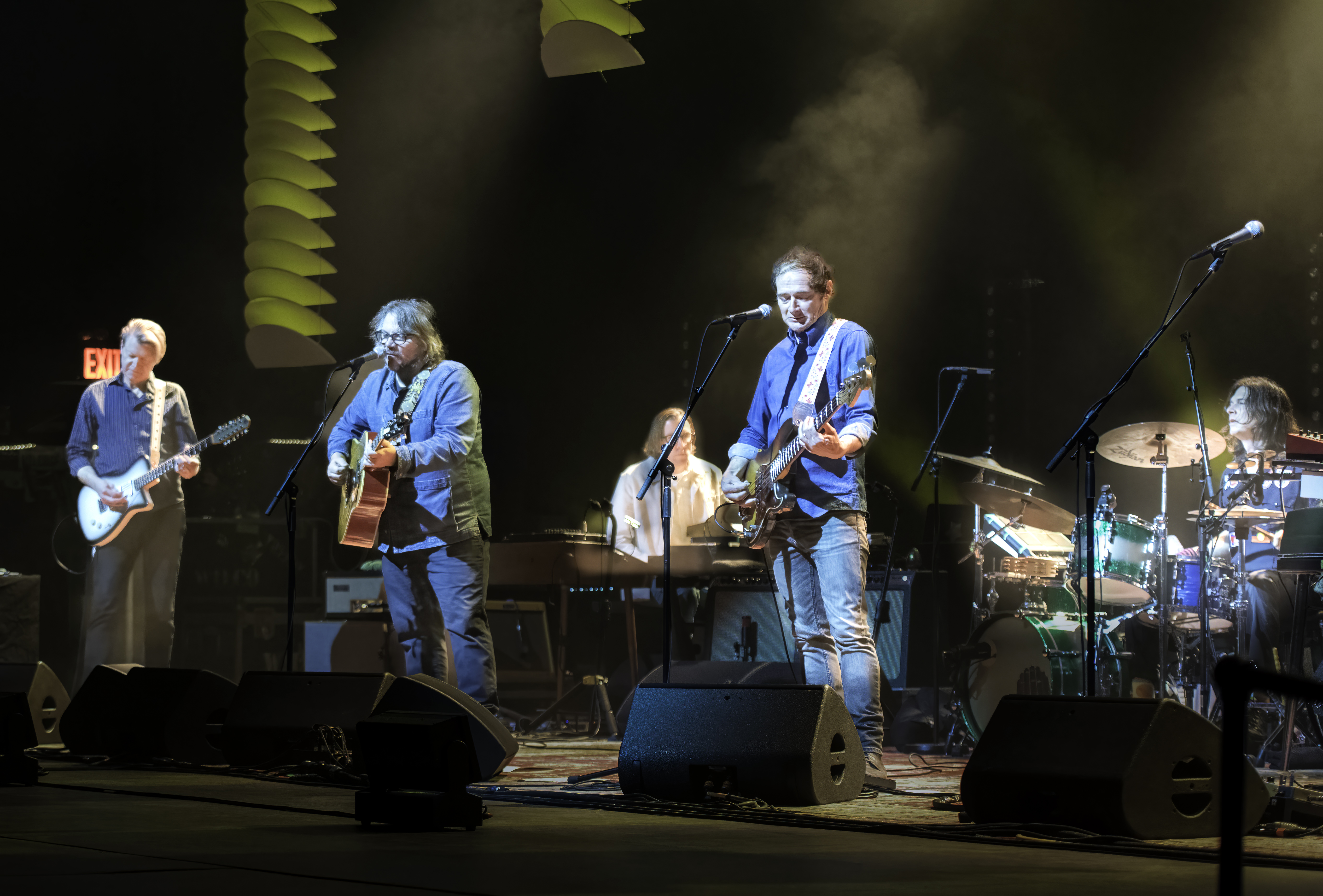 Nels Cline, Jeff Tweedy, Mikael Jorgensen, John Stirrat, and Glenn Kotche with Wilco at the United Palace Theatre in NYC