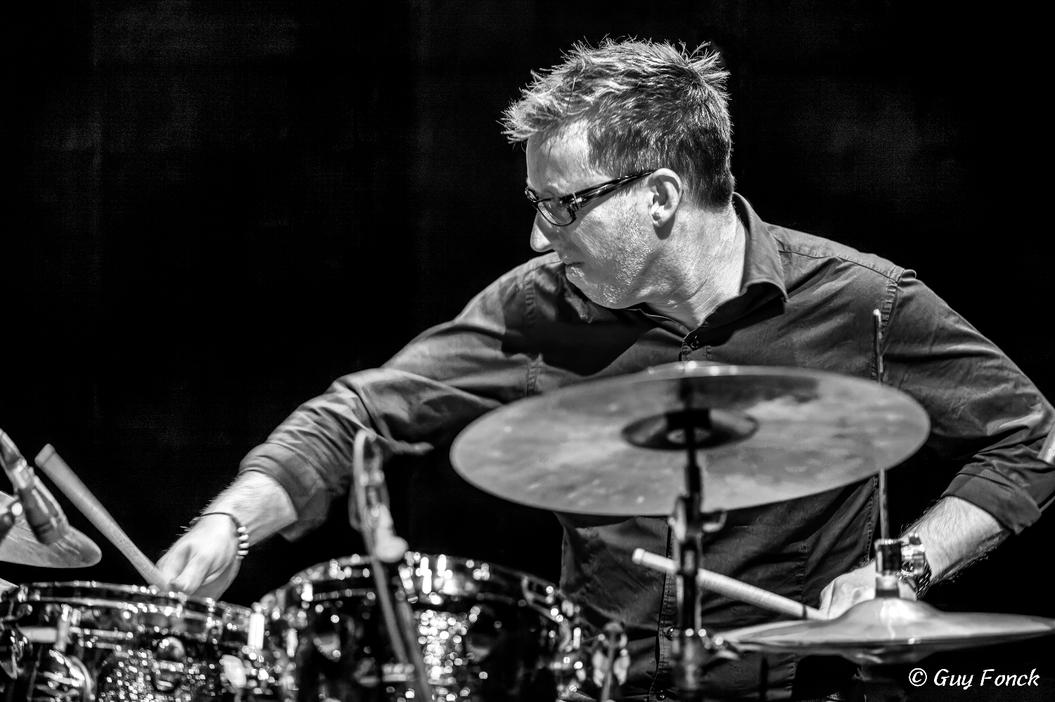 Morten Lund (13.09.1972). Bollani - Bodilsen - Lund Trio 15.10.2011 at "Centre Neumünster" Luxembourg-Grund Luxembourg.