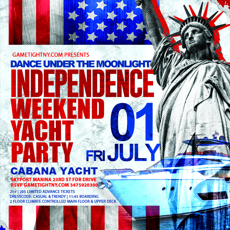 July 4th Weekend Kickoff Dance Under The Moonlight Nyc Cabana Yacht 2022