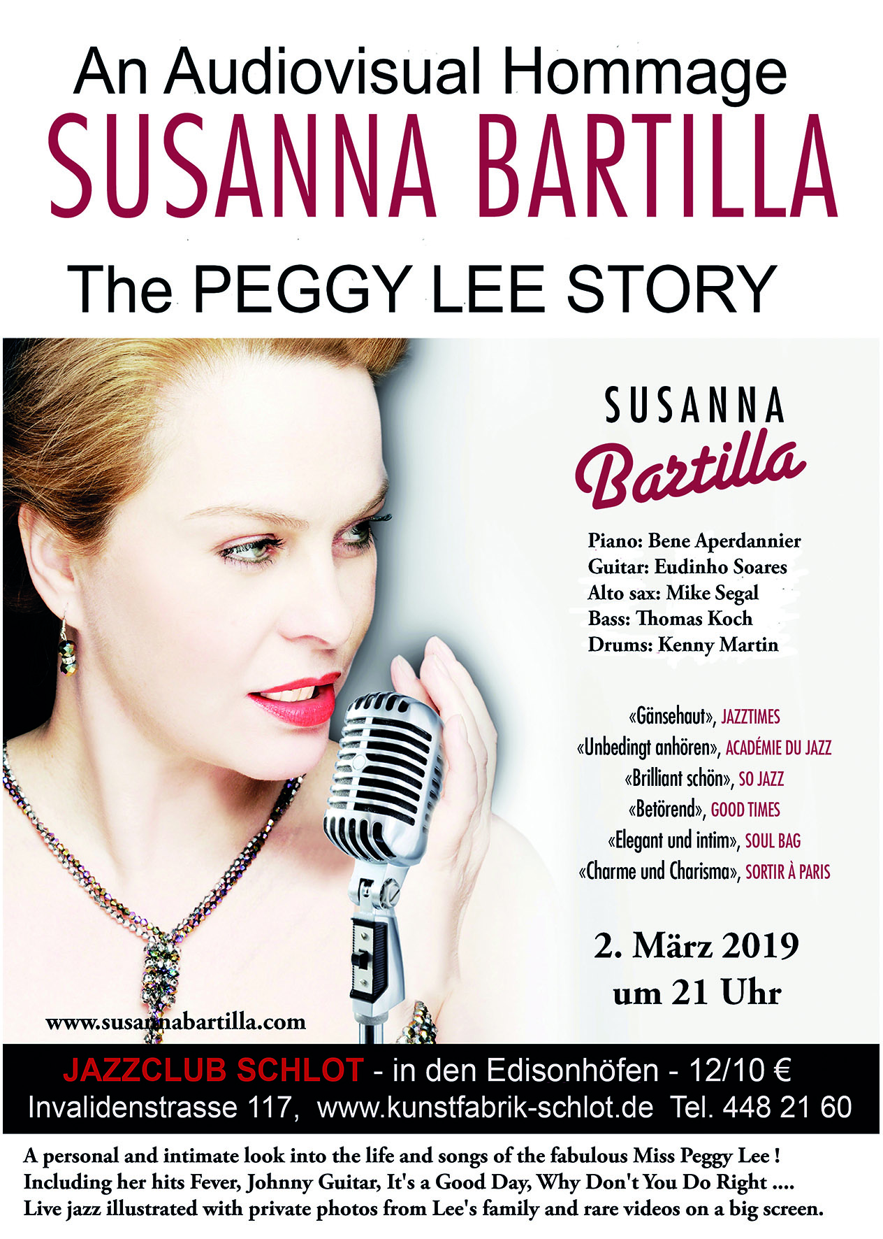 Susanna Bartilla Celebrates The Life And Music Of Peggy Lee