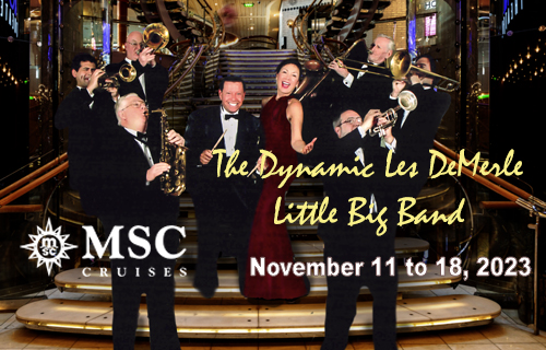 Les DeMerle Little Big Band with MSC Logo and Cruise Dates