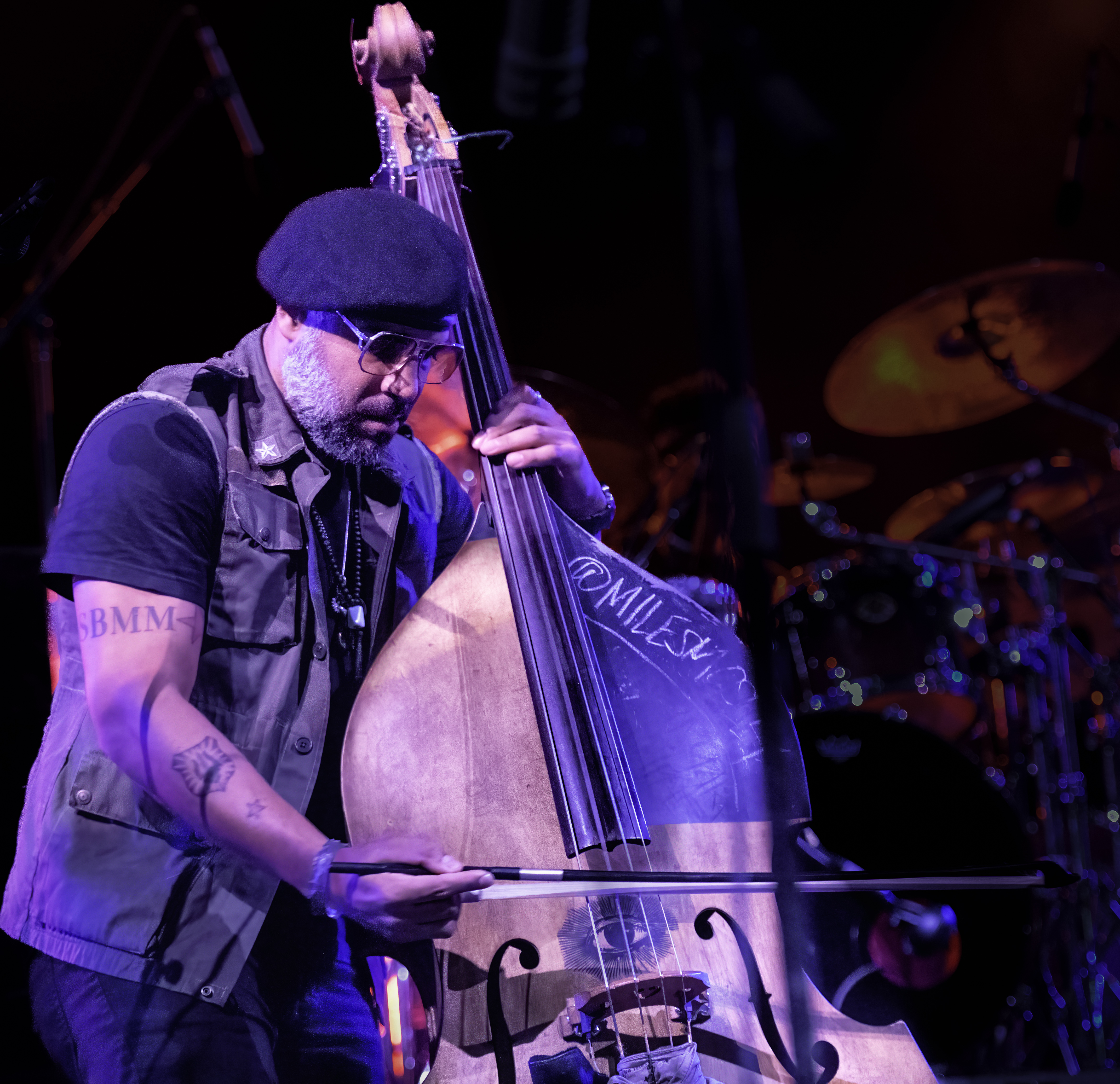 Miles Mosley with Kamasi Washington at BRIC Celebrate Brooklyn in Prospect Park