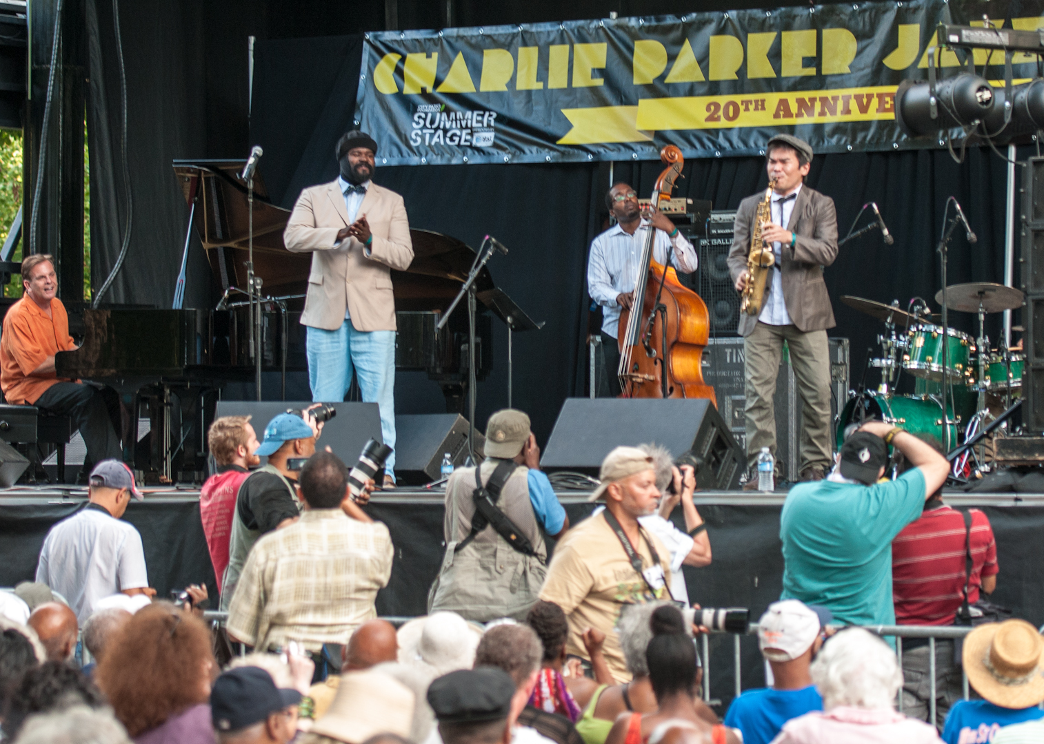 Chip Crawford, Gregory Porter, Aaron James and Yosuke Sato at the Charlie Parker Jazz Festival 2012