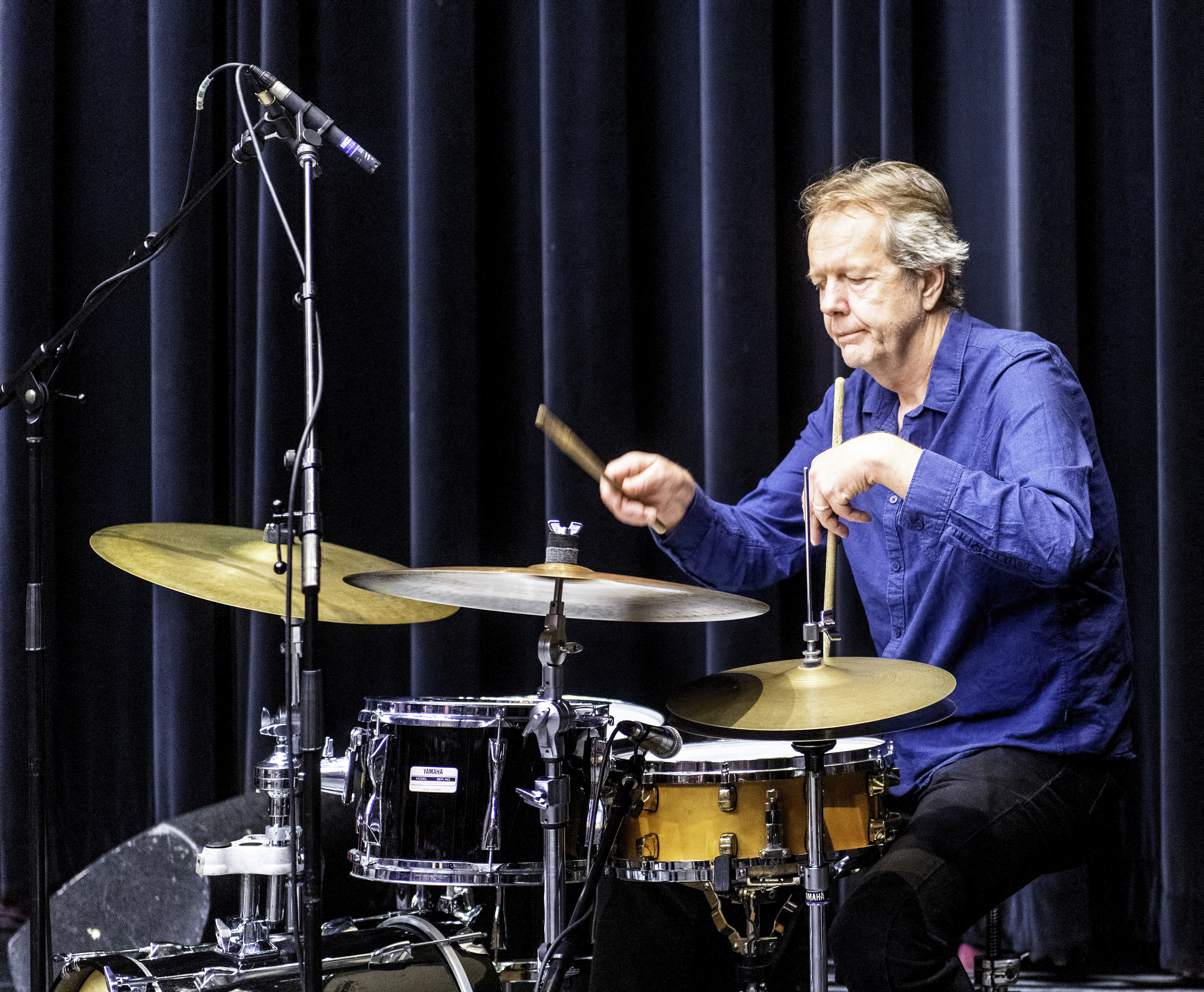 Tom Rainey with Hank Roberts and Ingrid Laubrock at the Guelph Jazz Festival 2019