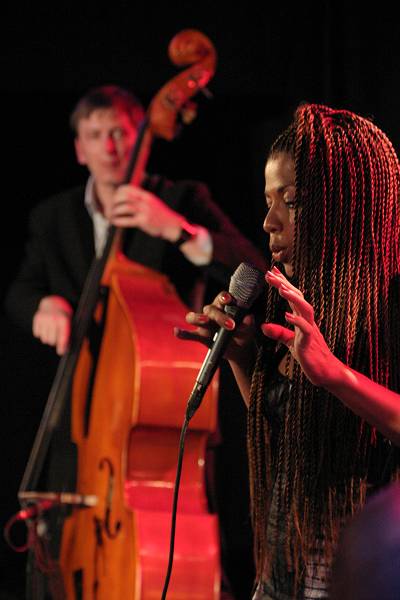 Alexandre Hiele and Mina Agossi with the Mina Agossi Trio at the Cully Jazz Festival, Switzerland, 2005