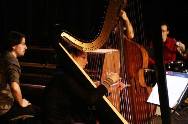 Matthieu Rossignely, Julie Campiche, Francois Gallix and Tobie Langel with "Gilles Torrent World Jazz Sound" at la Traverse, Gen