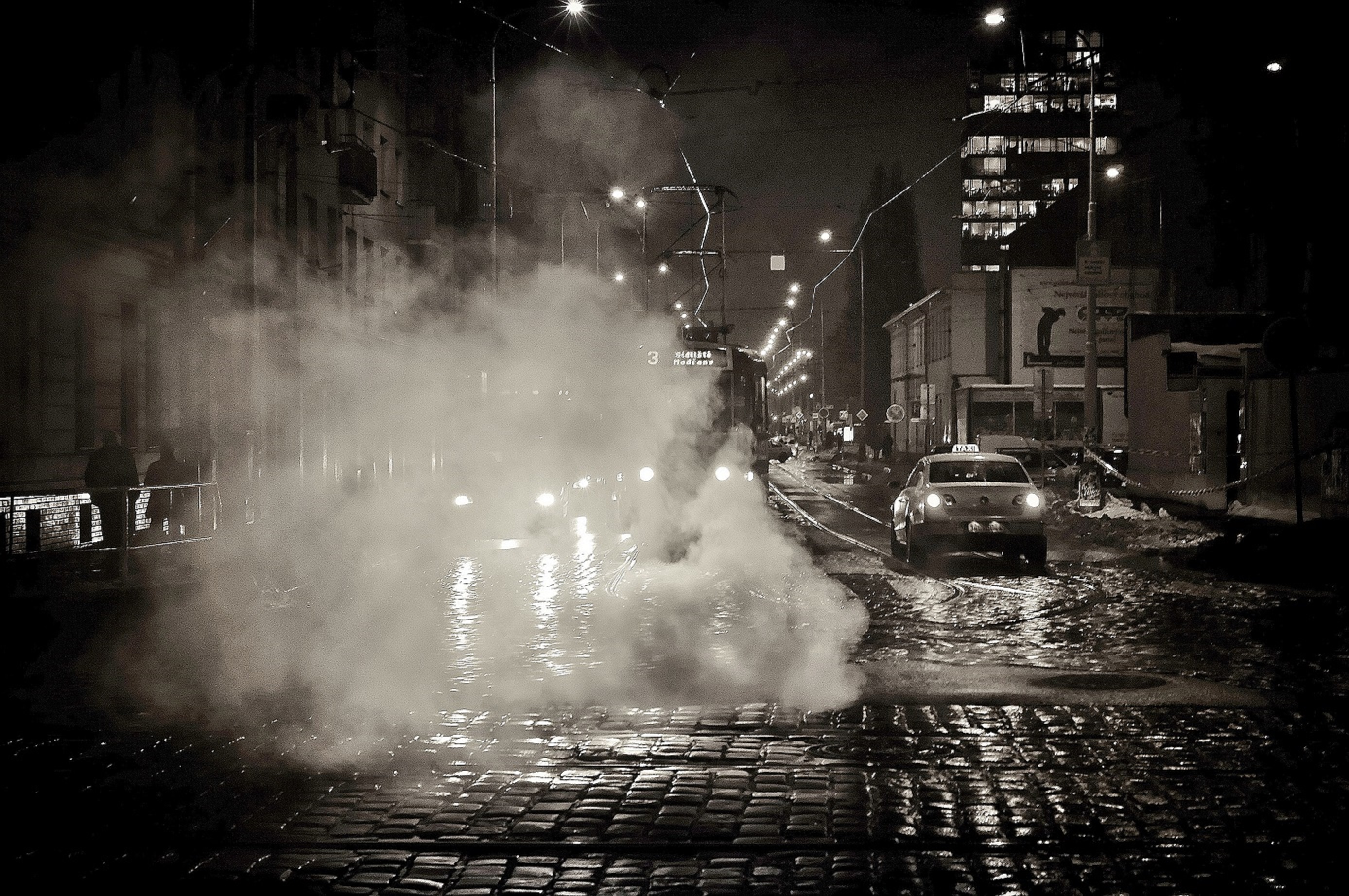 Crosstown Urban Night Scene