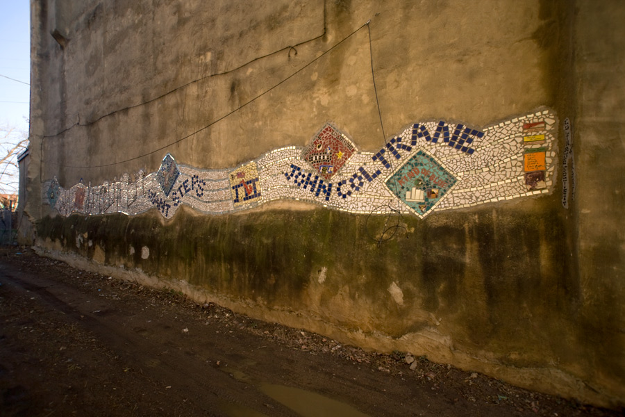 Mosaic on Wall of Building Two Doors Down from Coltrane House