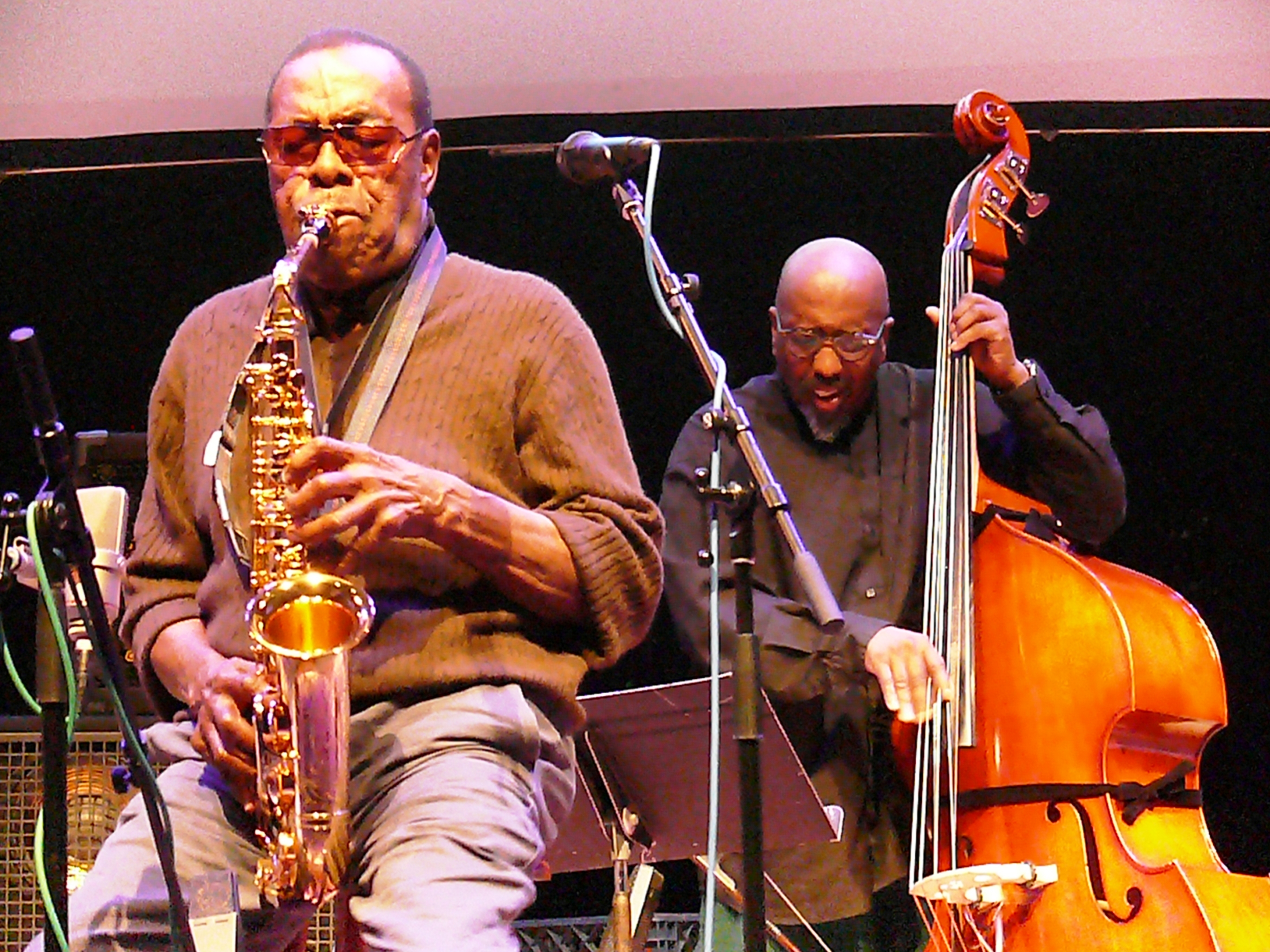 Sonny Simmons and William Parker at the Vision Festival, NYC in June 2012