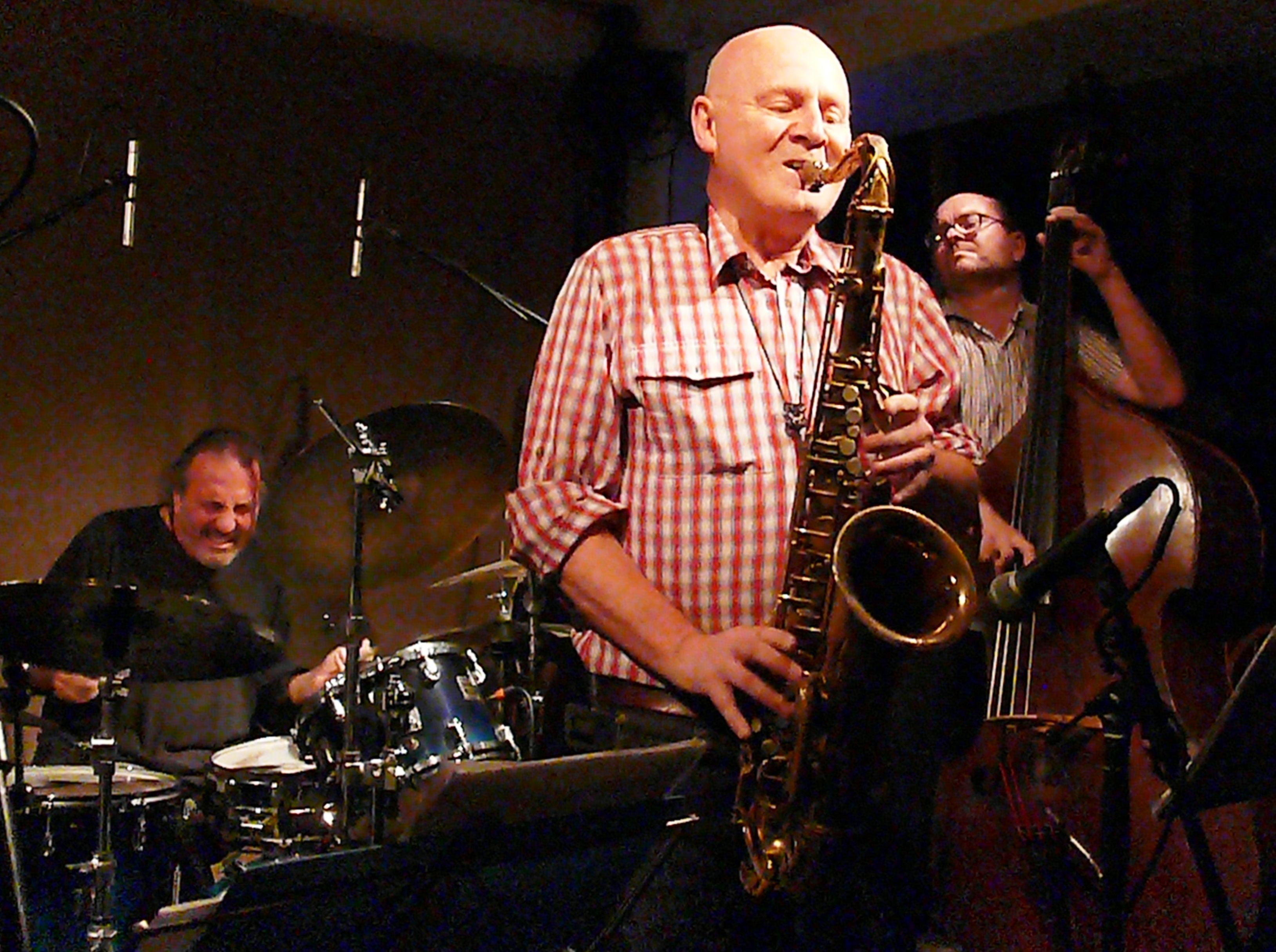 Tony Bianco, Howard Cottle and Olie Brice at Cafe Oto, London in July 2017