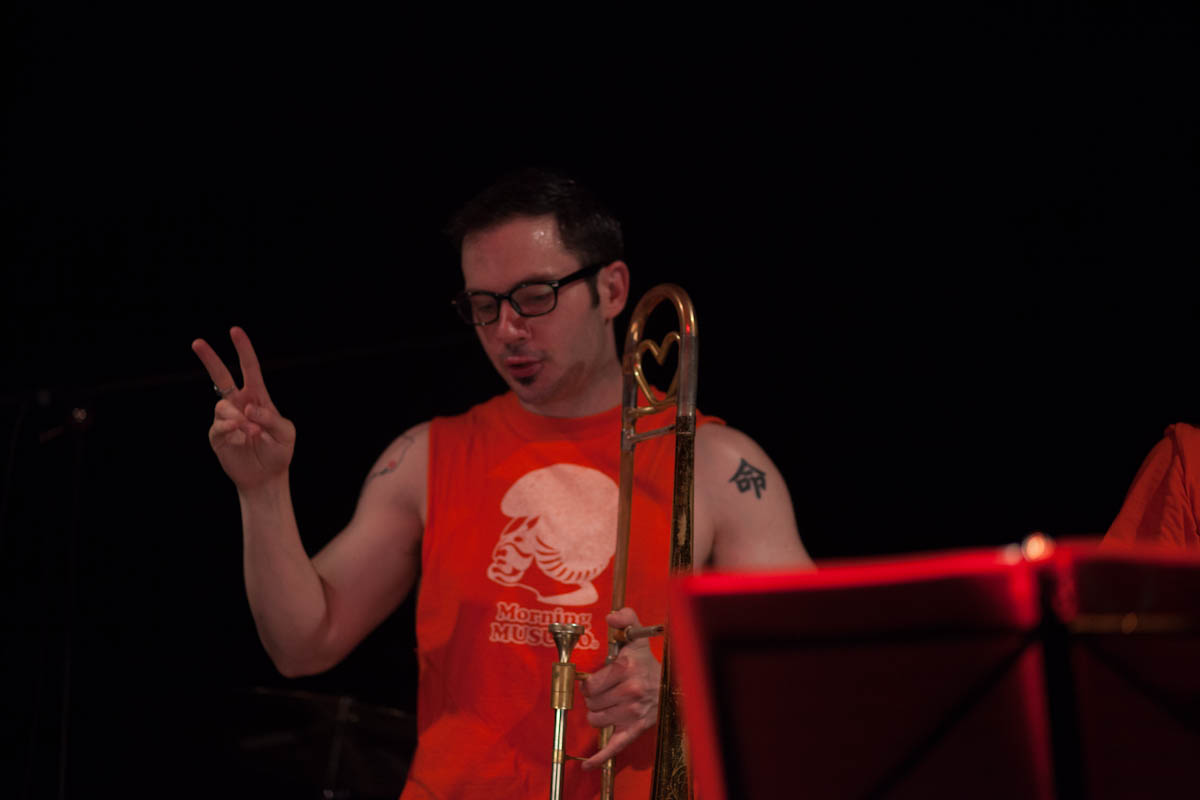 Joe Beaty on Trombone with Musuko Brass Band