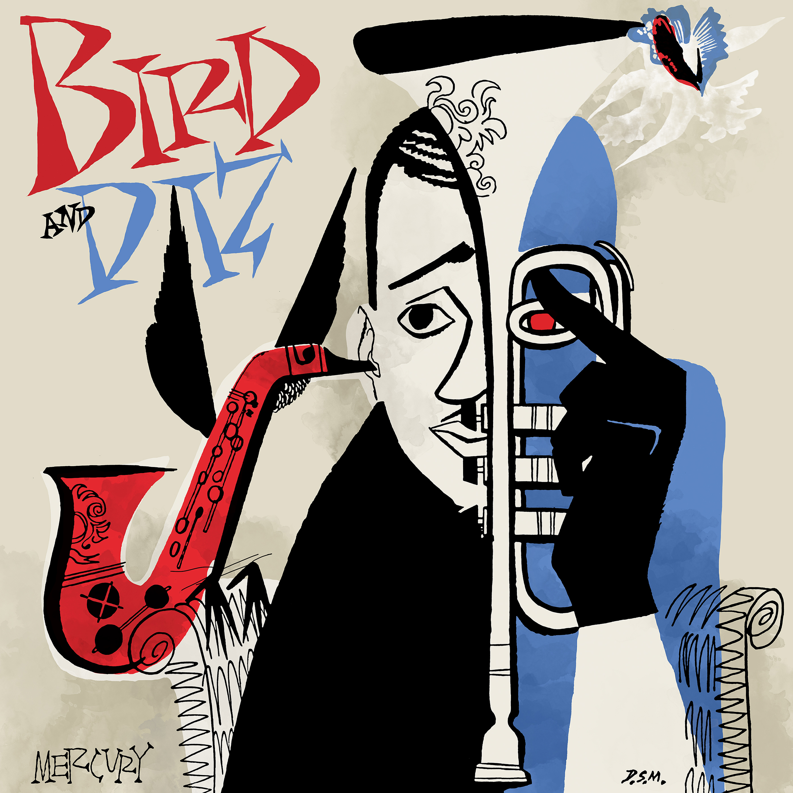 Bird And Diz Fine Art Print By David Stone Martin, 1950