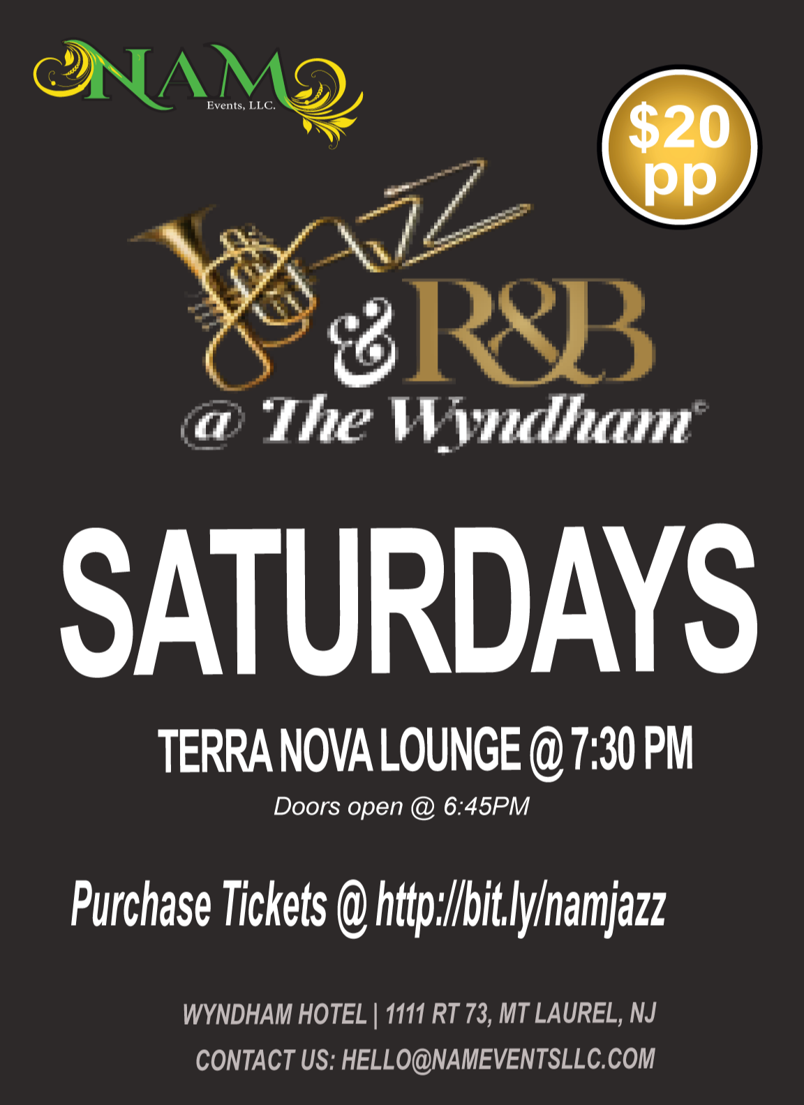 LIVE Jazz @ The Wyndham EVERY Saturday!