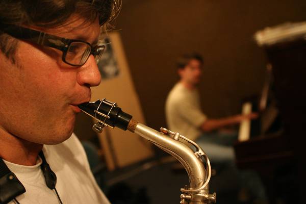 Stefano Saccon and Matthieu Rossignely During a Rehersal for the Group "Stratometric", Geneva, Switzerland, 2005