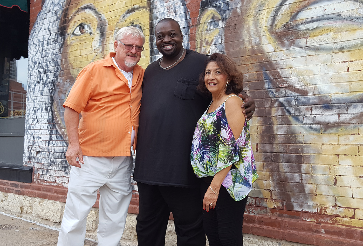 Tom Wells and Geri St. Clair with drummer Donavan Bailey