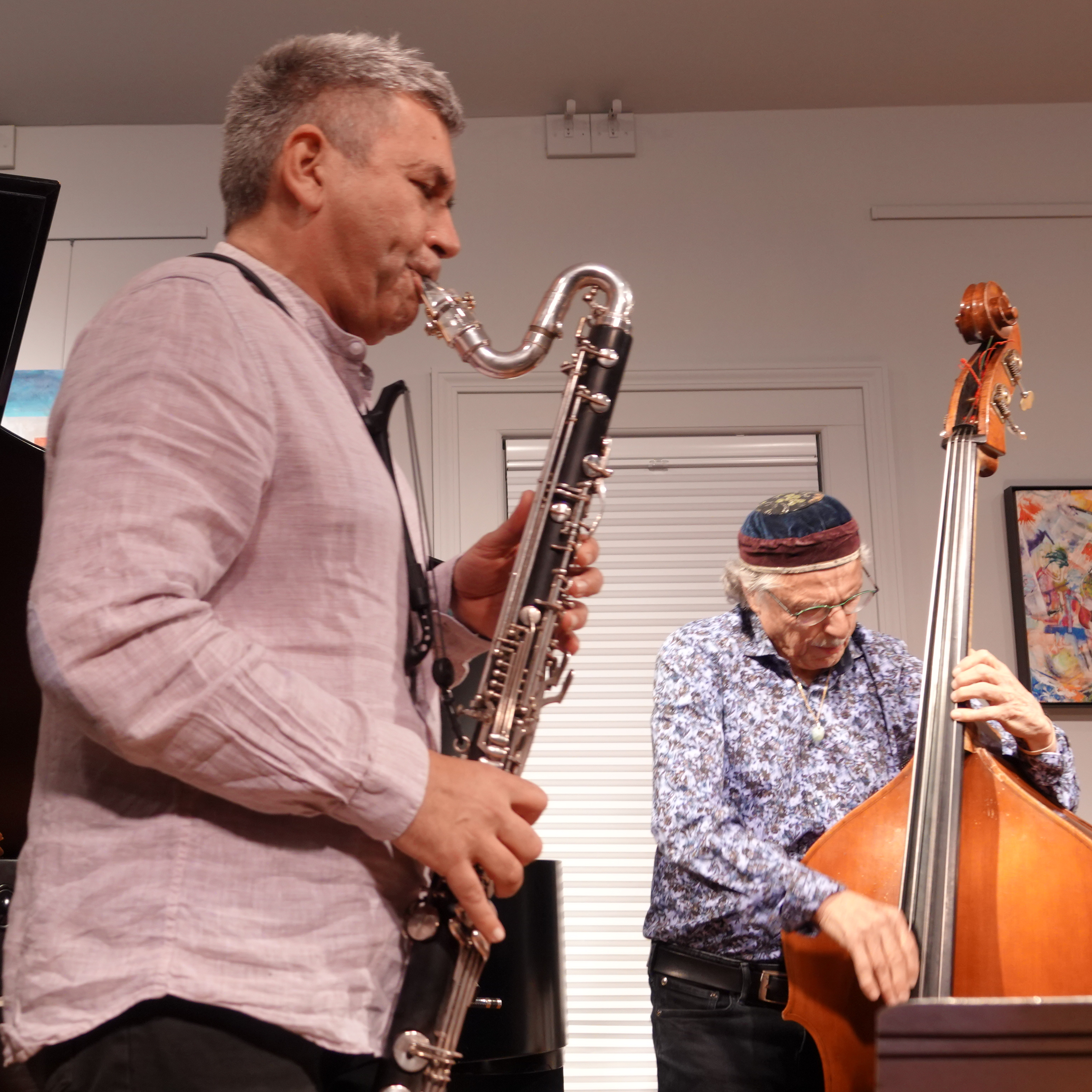 Christophe Rocher and Joe Fonda at Edgefest 2026 — jazz photo by Frank Rubolino | All About Jazz