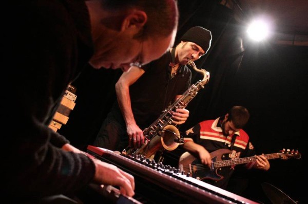 Michel Wintsch, Guillaume Perret and Cyril Moulas with "Quartier Lointain + Guillaume Perret" at L'Ecurie, Geneva, Switzerland,