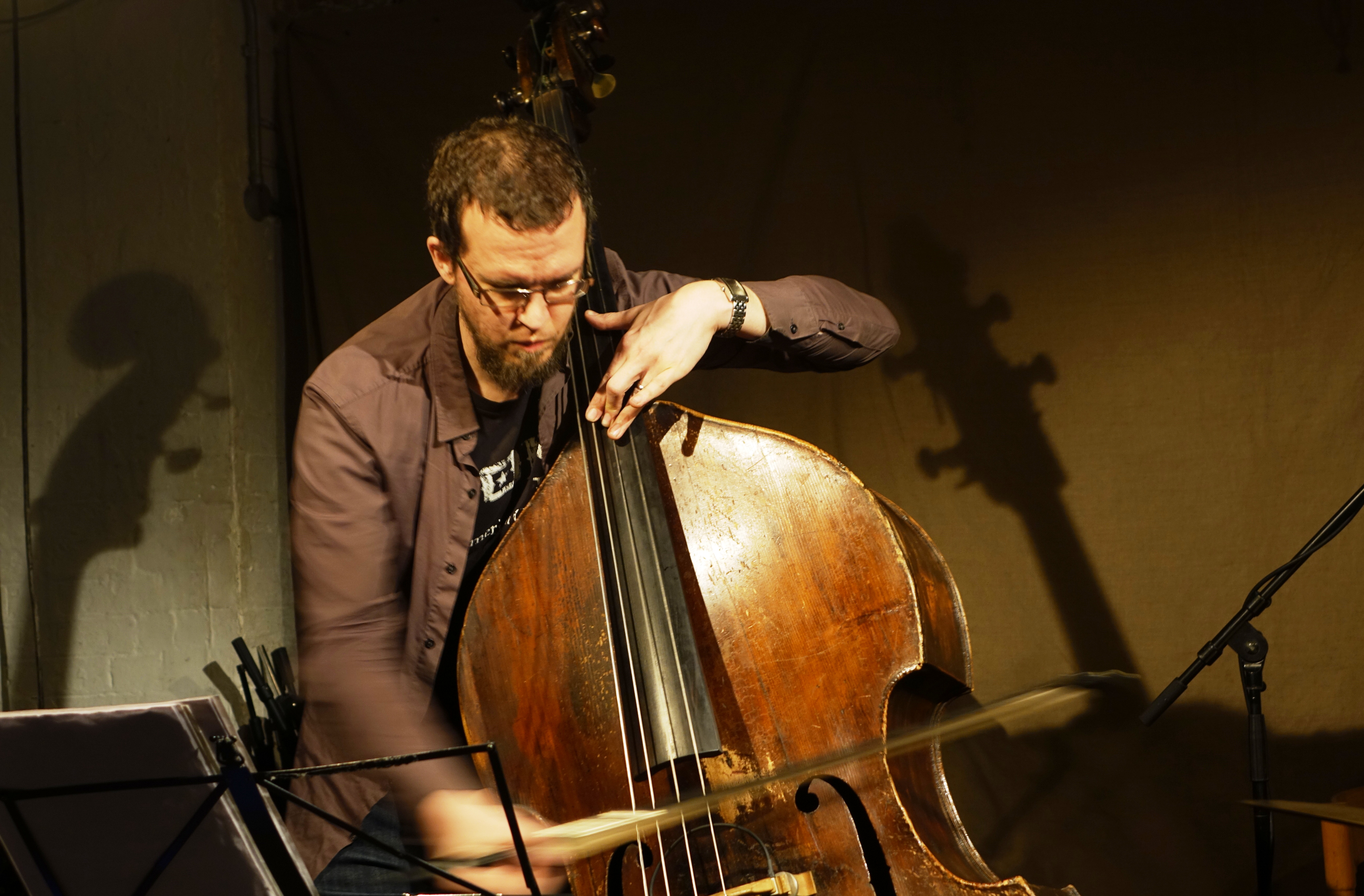 Dominic Lash at Cafe Oto, London in January 2019