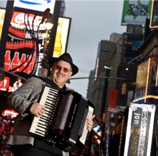 Jon Hammond Playing Excelsior Accordion in Times Squaare