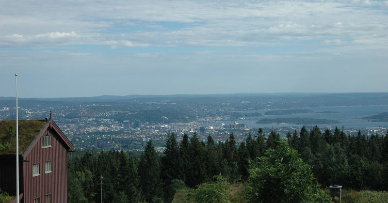 View of Oslo and Fjord from Top of Hollmenkollen