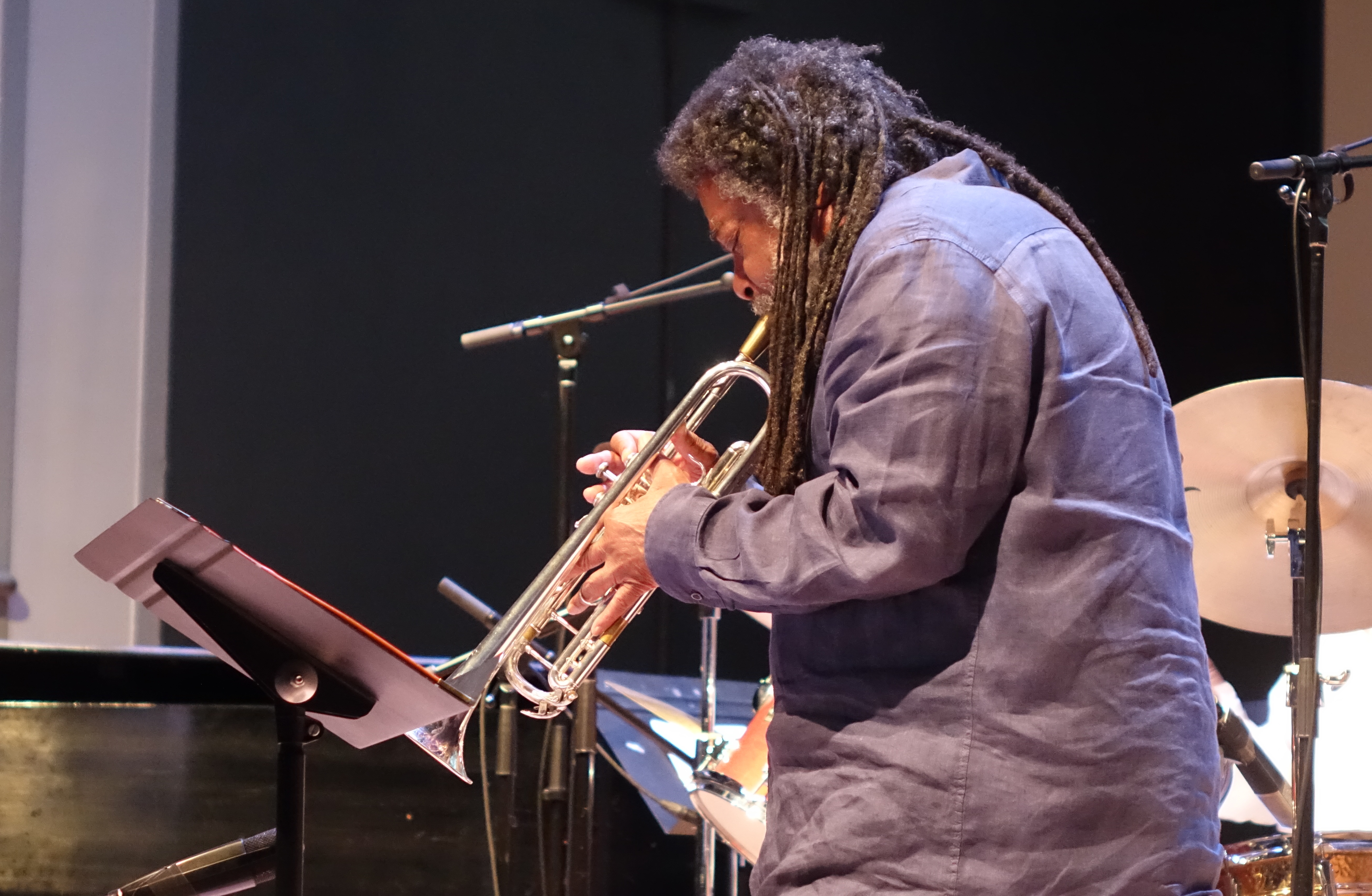 Wadada Leo Smith at the Vision Festival in Roulette, Brooklyn in June 2019