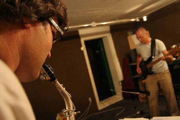 Stefano Saccon and Jean-Pierre Schaller During a Rehersal for the Group "Stratometric", Geneva, Switzerland, 2005