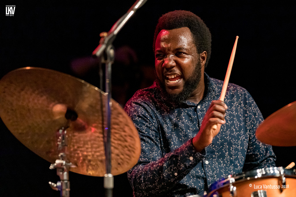 Blue Note Milano 28.10.18  Jeremy Pelt Quartet on stage with Victor Gould on piano, Rashaan Carter on bass and Allan Mednard on drums.  © Luca Vantusso for LKV Photo Agency