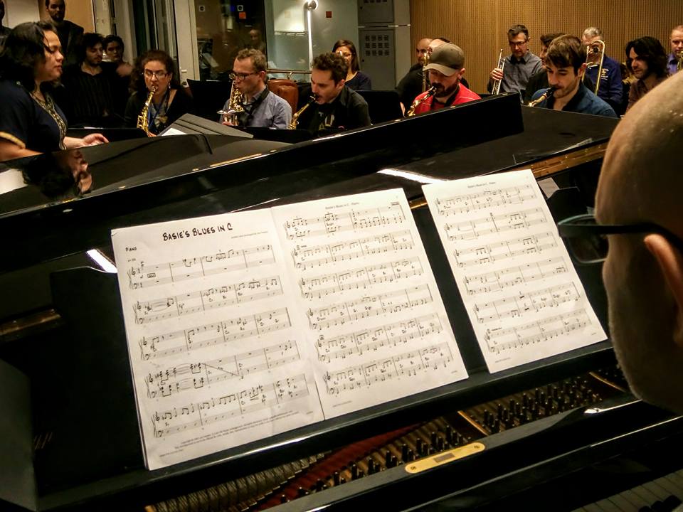 Rehearsal with the Paris College of Music bigband