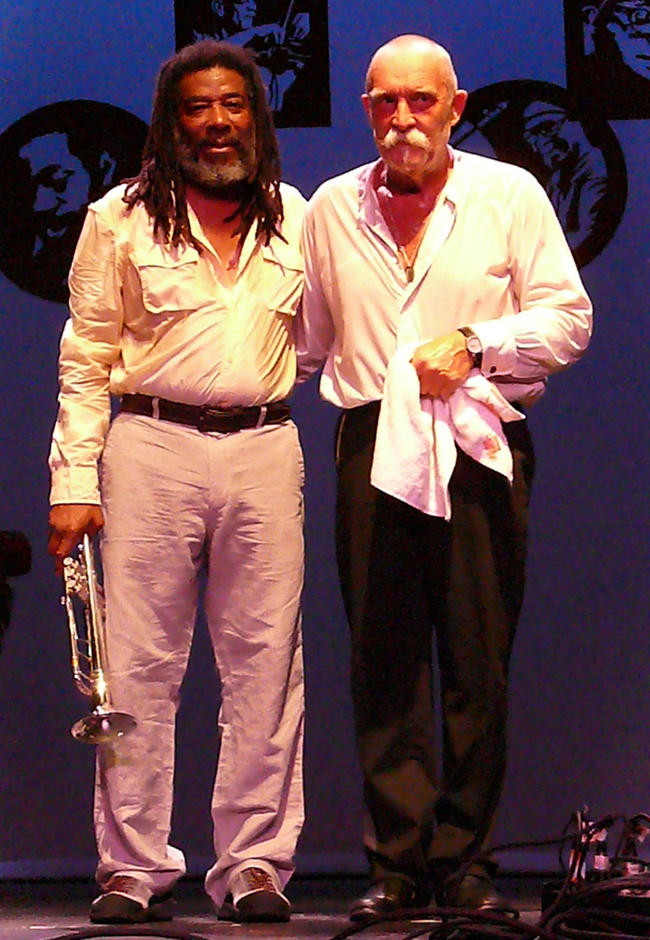 Wadada Leo Smith and Gunter "Baby" Sommer at the 2010 Vision Festival in New York