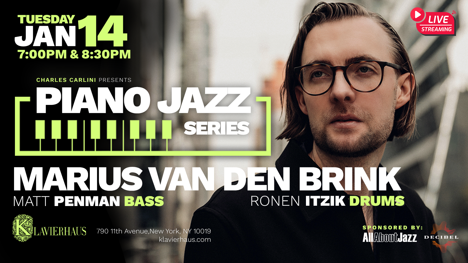 Piano Jazz Series: Marius Van Den Brink