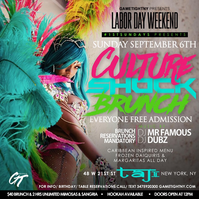 Taj Lounge Nyc Ldw Hip Hop Vs. Reggae® Sunday Funday Brunch Party