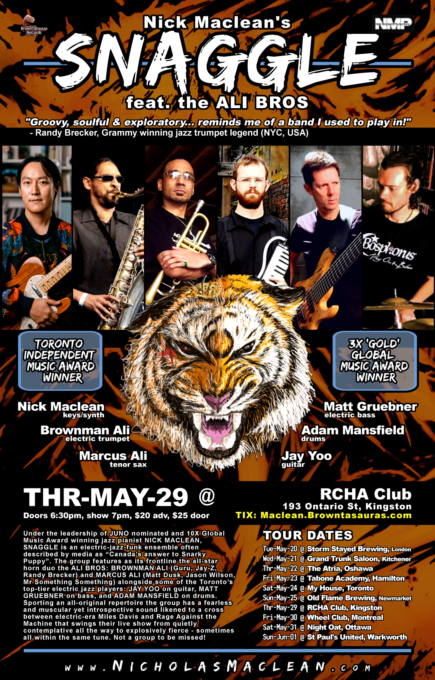 NICK MACLEAN'S SNAGGLE Feat. The ALI BROS -- Award-winning Electric Jazz (kingston)