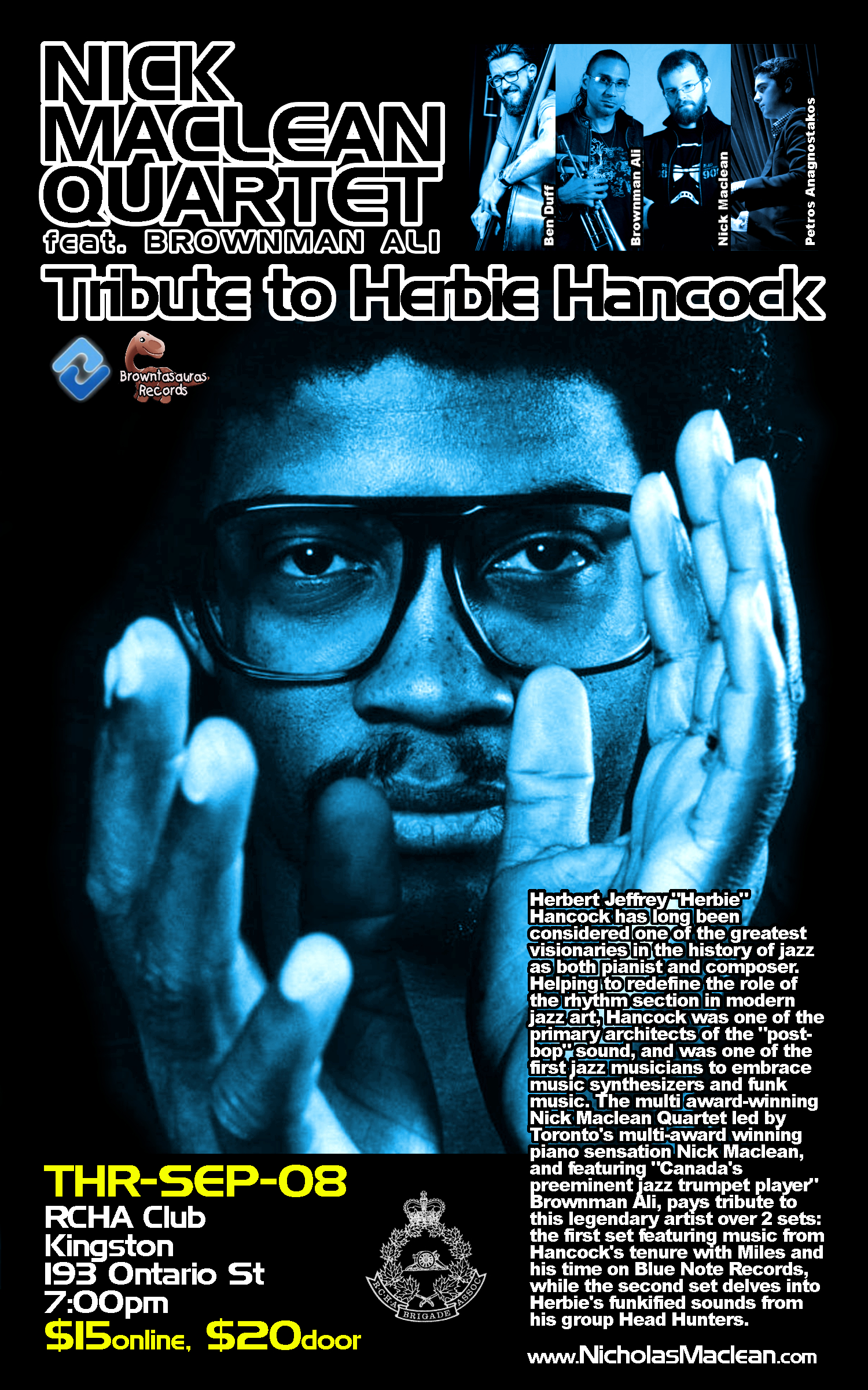 Nick Maclean Quartet's TRIBUTE TO HERBIE HANCOCK Feat. Brownman Ali (kingston)