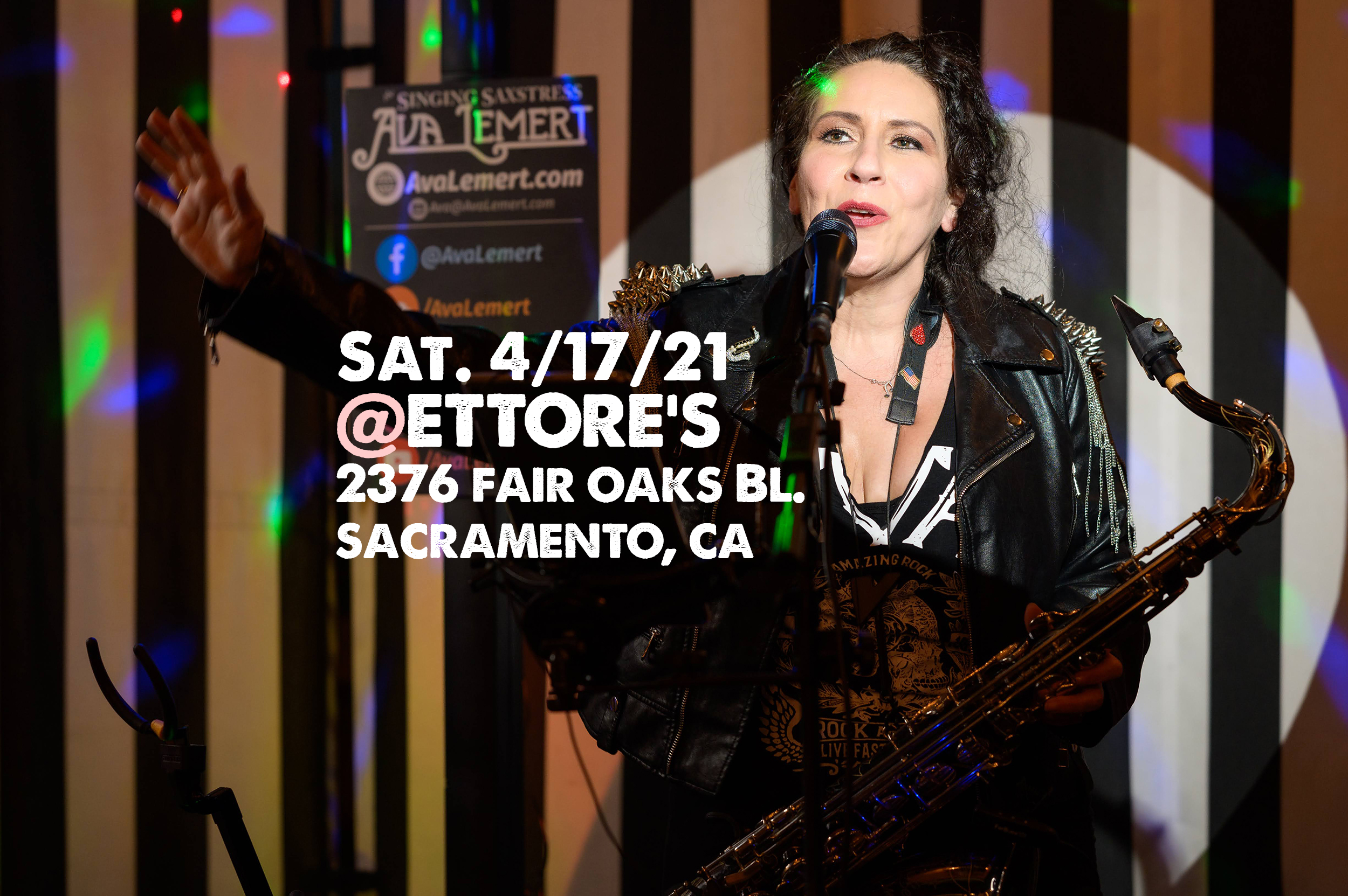 Ava Lemert, the Singing Saxstress at Ettore's