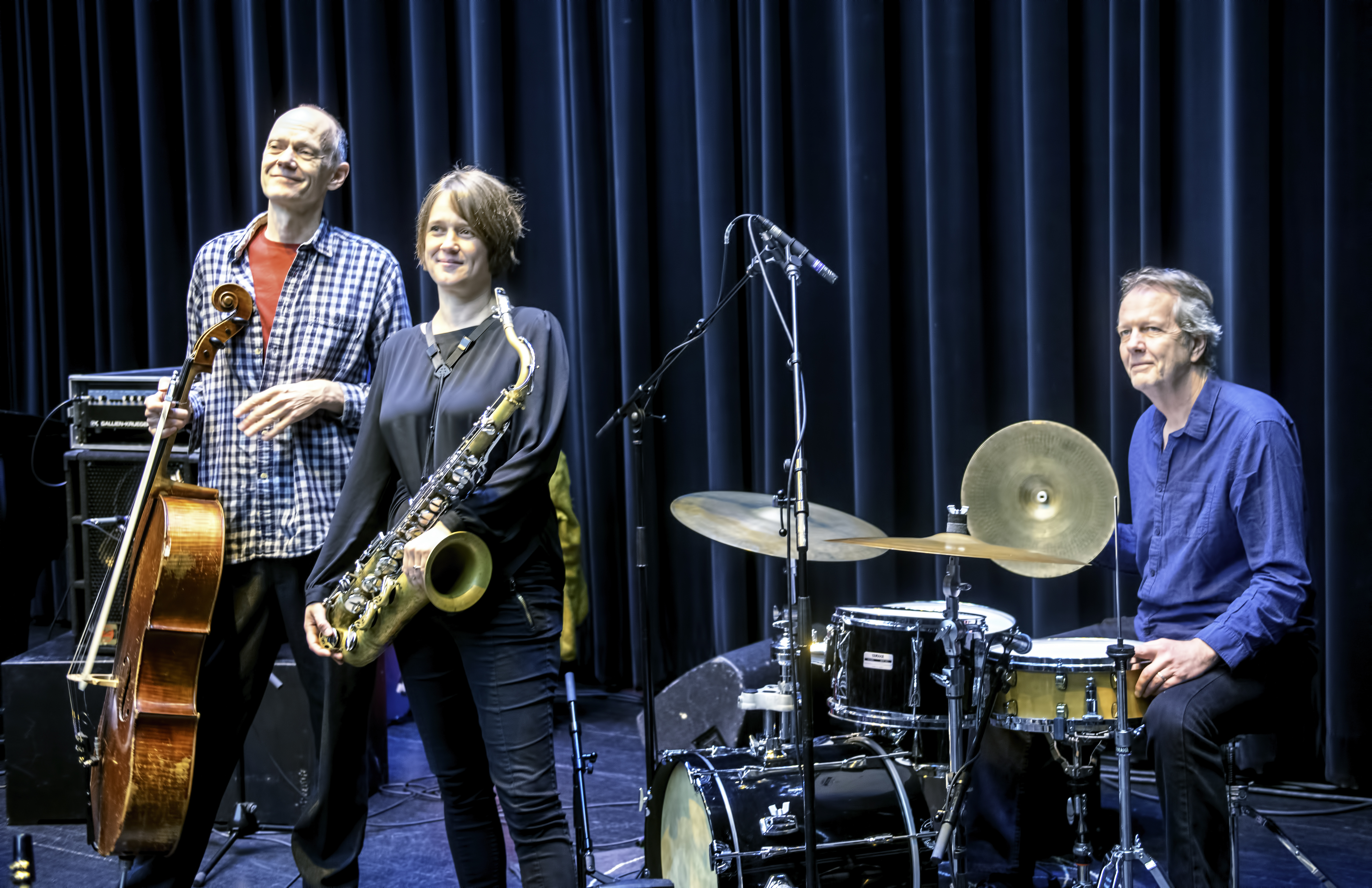 Hank Roberts, Ingrid Laubrock and Tom Rainey at the Guelph Jazz Festival 2019