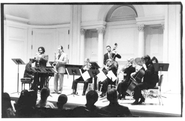 Dennis Mitcheltree at Carnegie Hall with James Weidman, Ravi Best, Jesse Crawford, Sylvia Cuenca and the Meridien String Quartet, NYC 1995