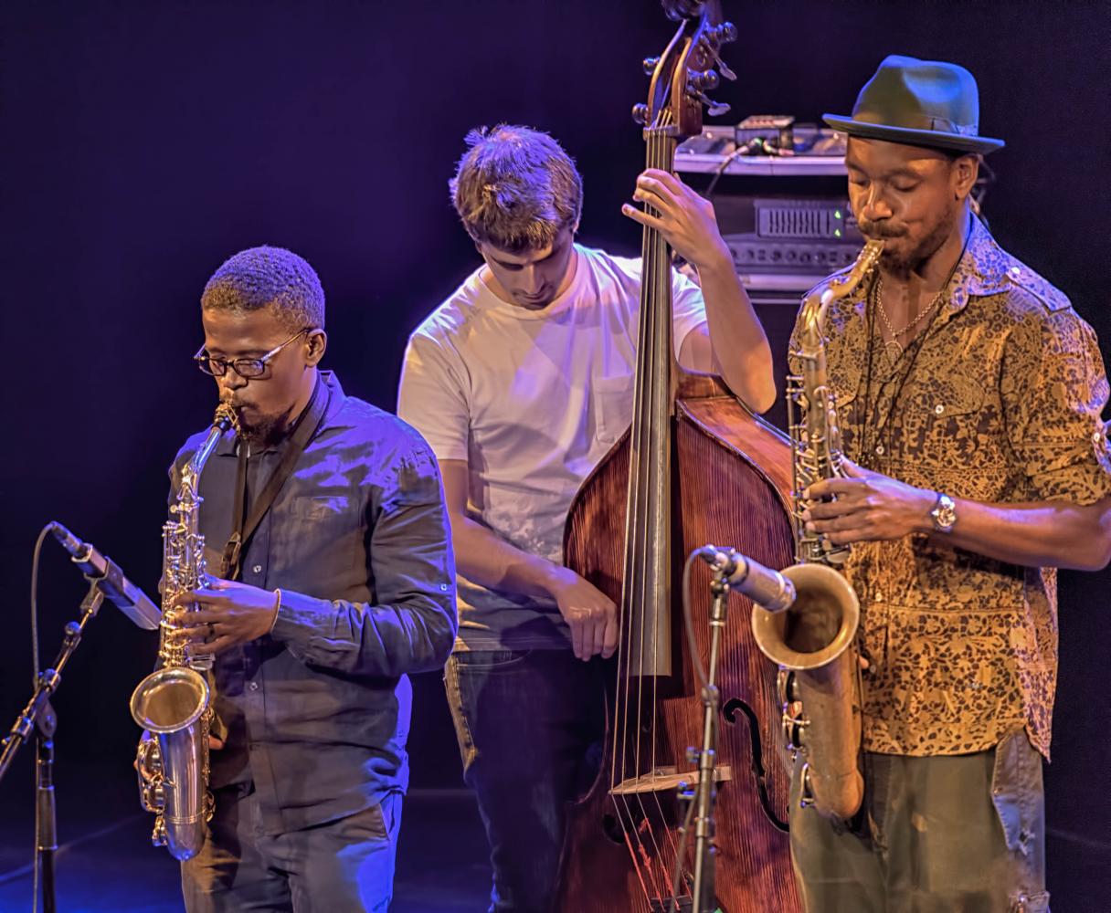 Mthunzi Mvubu, Ariel Zamonsky and Shabaka Hutchings with Shabaka and the Ancestors at The Montreal International Jazz Festival 2017