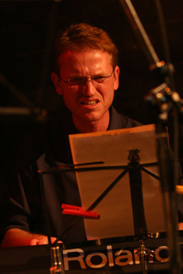 Jean Ferrarini with "Pascal Alba Group" at les Caves Du Bon Sejour, Versoix, Geneva, Switzerland,2005