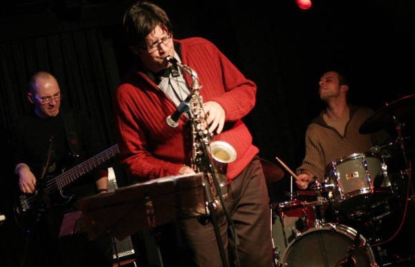 Jean-Pierre Schaller, Stefano Saccon and Cyril Regamey with "Stefano Saccon 4tet - Stratic" at the Caves Du Bon-Sejour, Versoix,