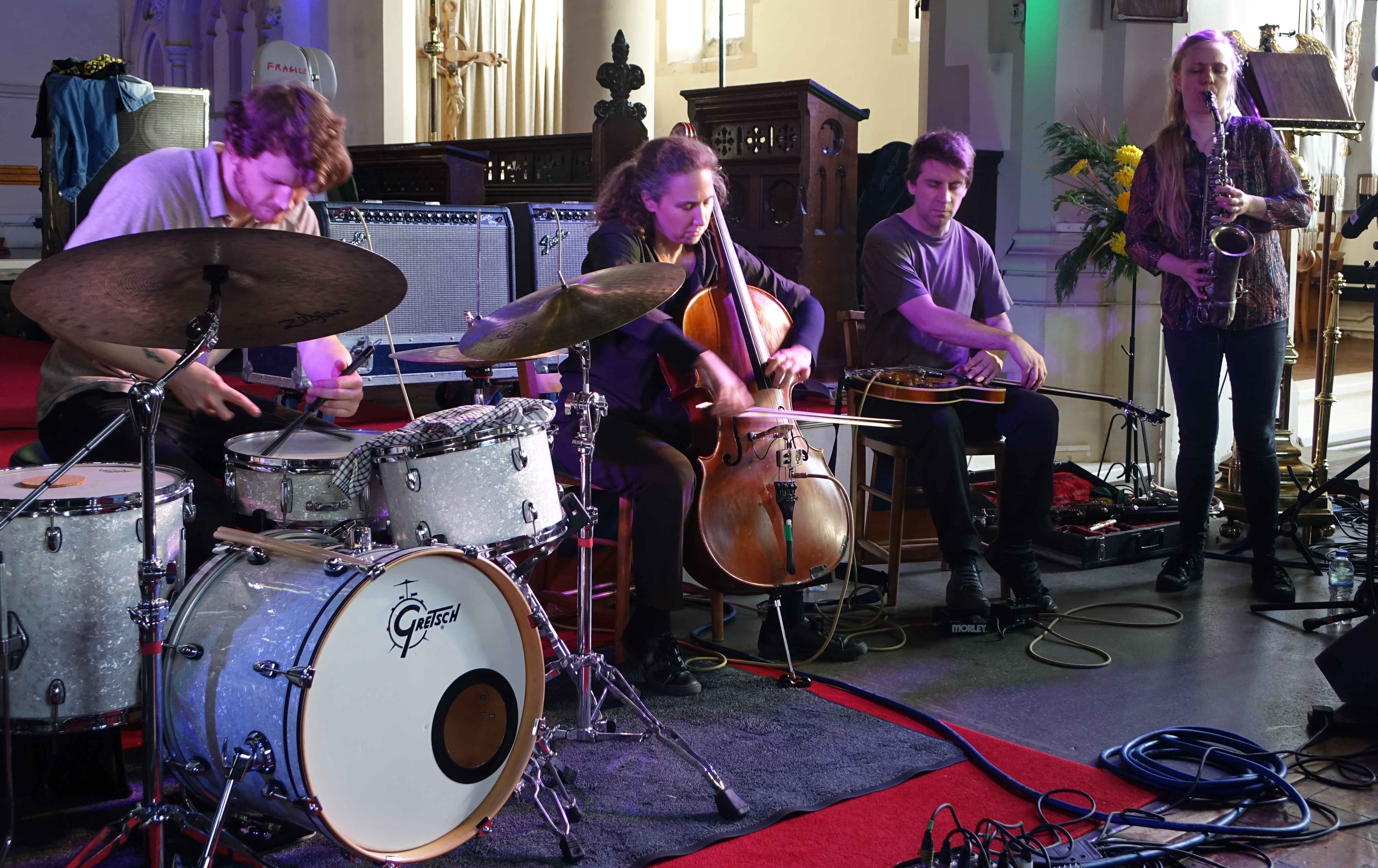 Andrew Cheetham, Hannah Marshall, David Birchall and Julie Kjaer at Brighton Alternative Jazz Festival in October 2018