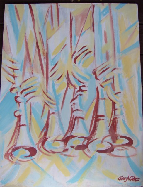 Clarinets 2ft X 3ft Acrylic on Masonite Panel