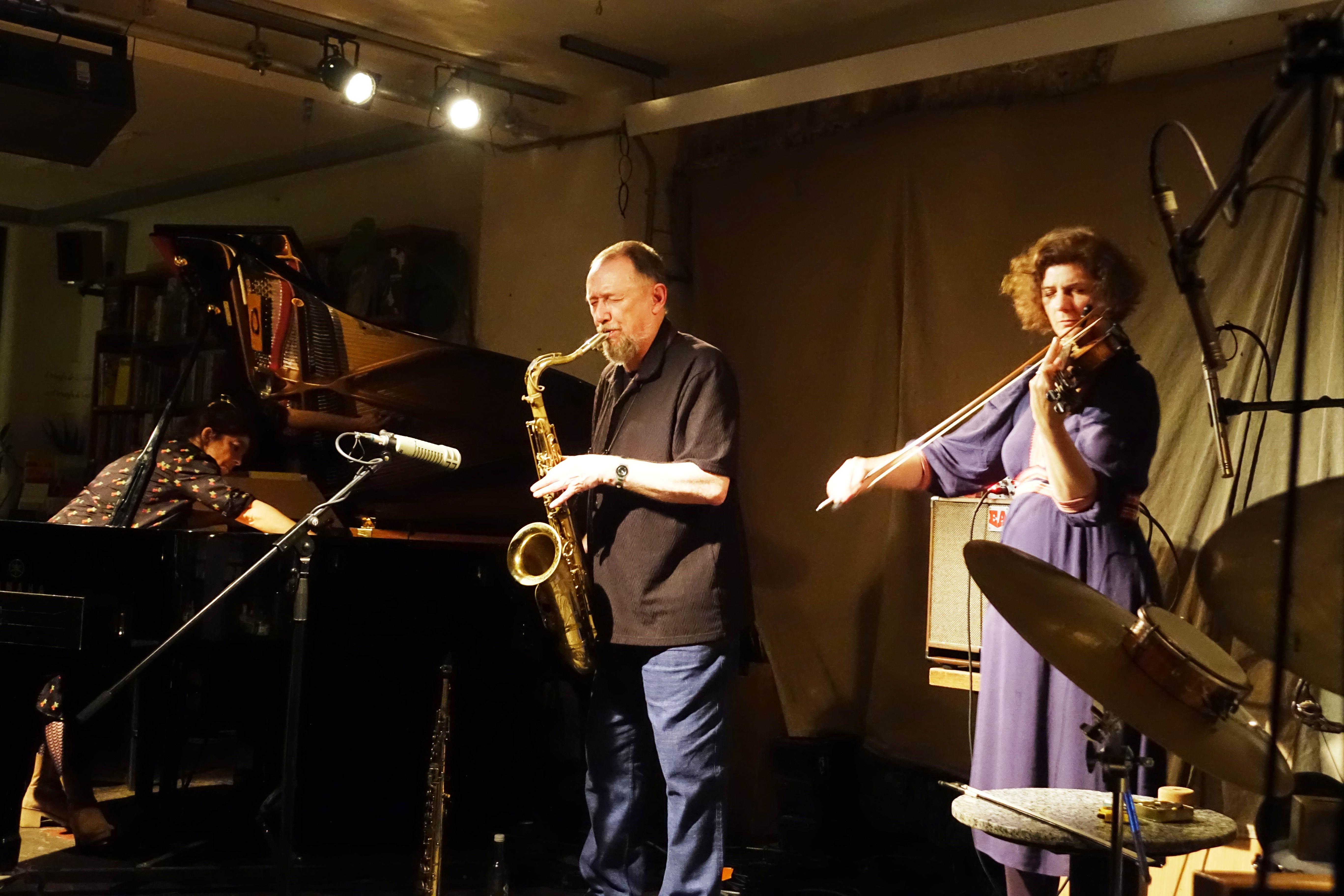 Sophie Agnel, John Butcher and Angharad Davies at Cafe Oto on 25 October 2024
