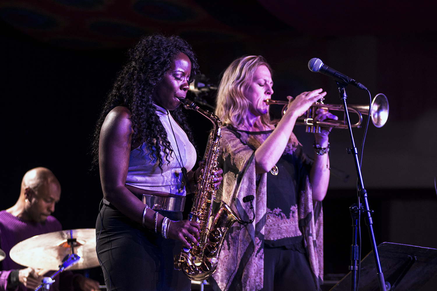 Tia Fuller, Ingrid Jensen, Clarence Penn at Monterey Jazz Festival 2017