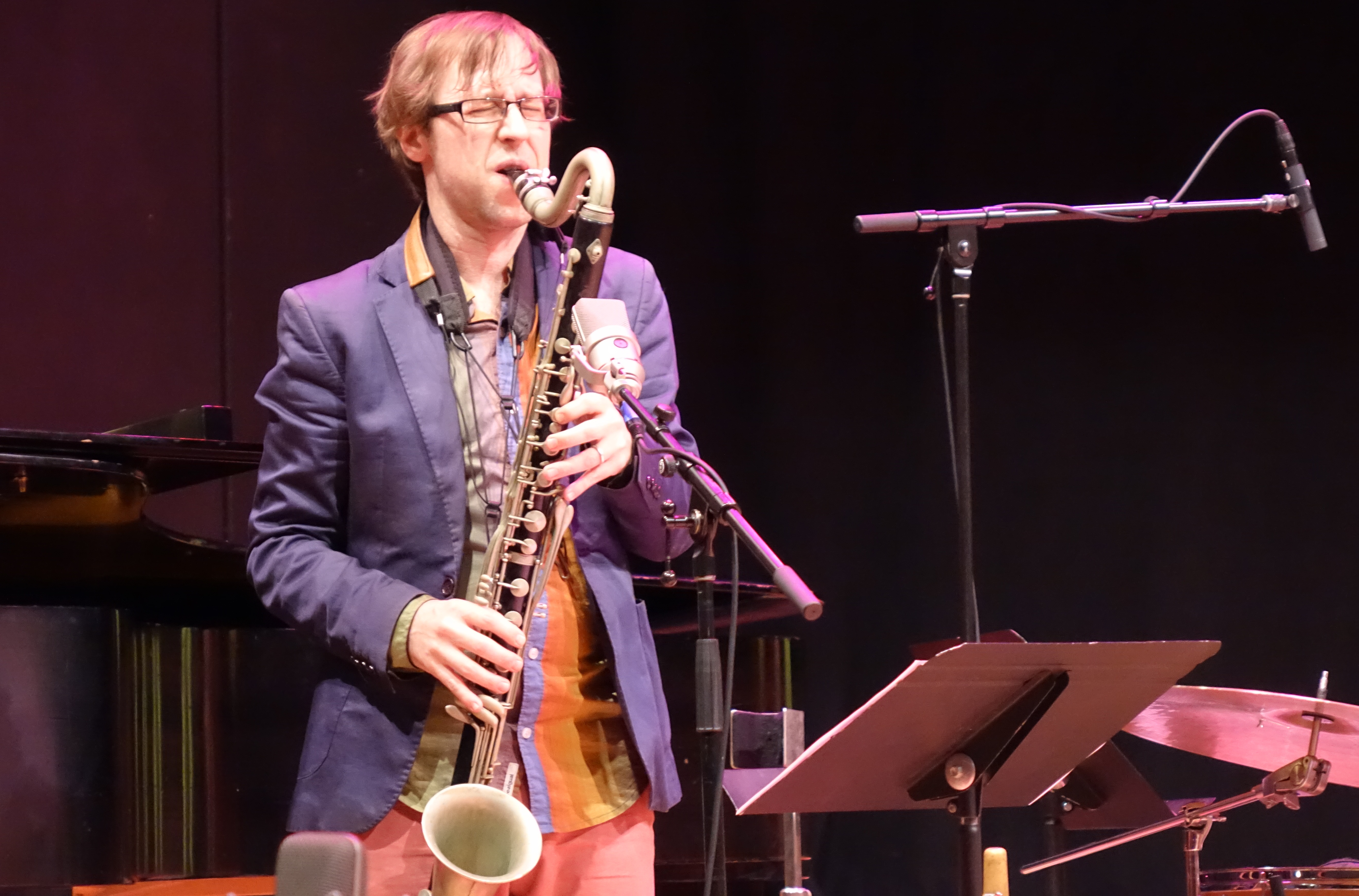 Mike McGinnis at the Vision Festival in Roulette, Brooklyn in June 2019