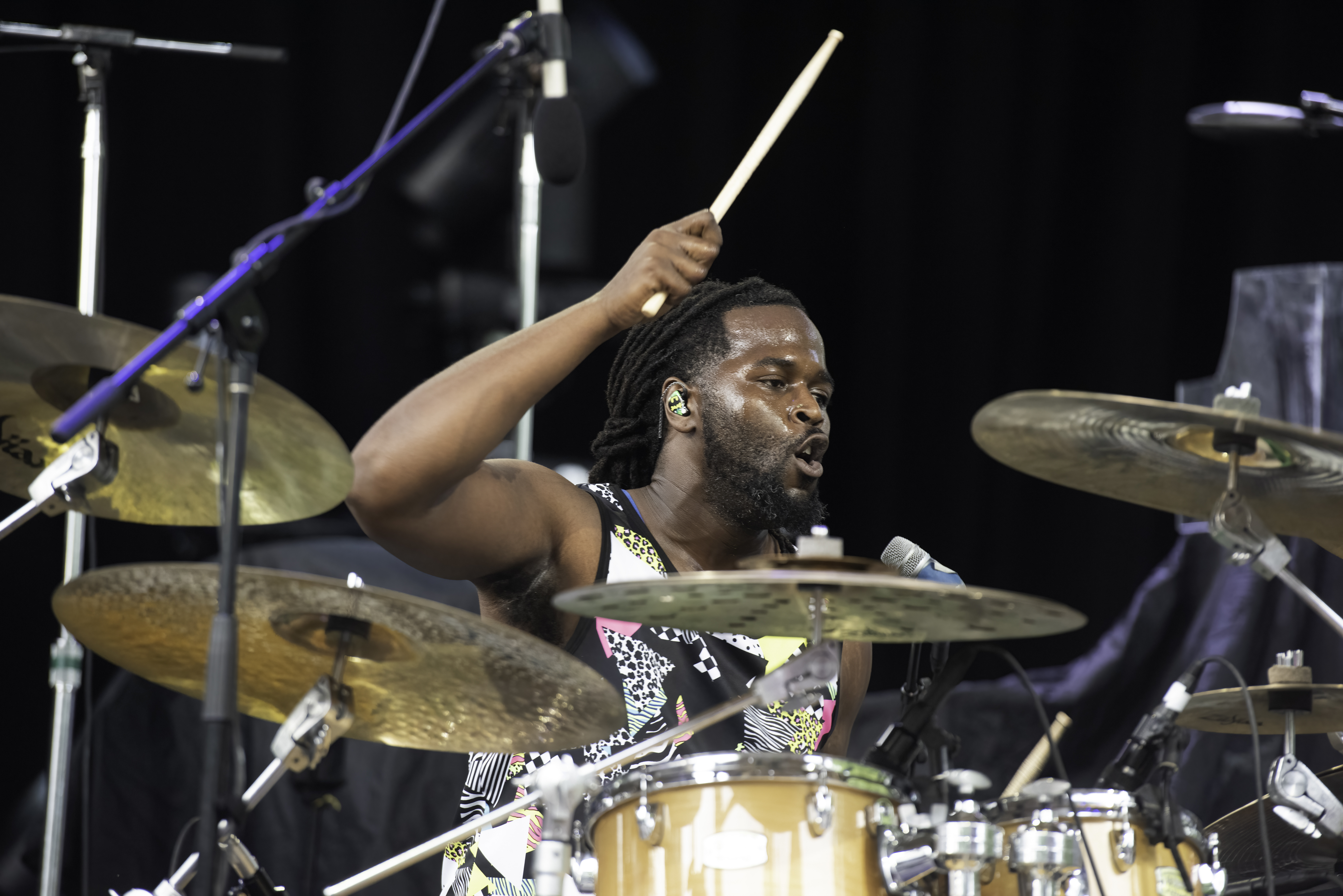 Joshua Johnson with Tank and the Bangas at Trombone Shorty’s Voodoo Threauxdown at SummerStage